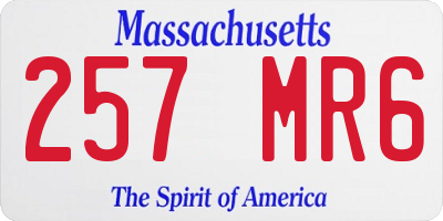 MA license plate 257MR6