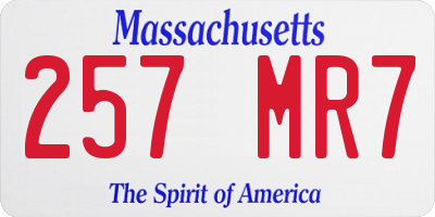 MA license plate 257MR7