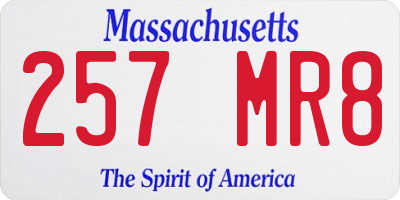 MA license plate 257MR8