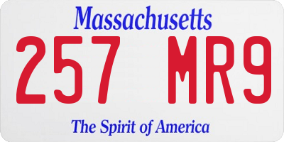 MA license plate 257MR9