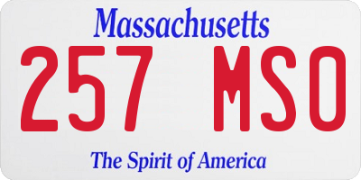 MA license plate 257MS0