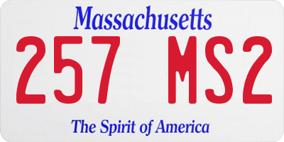 MA license plate 257MS2