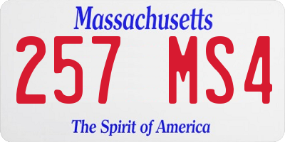 MA license plate 257MS4