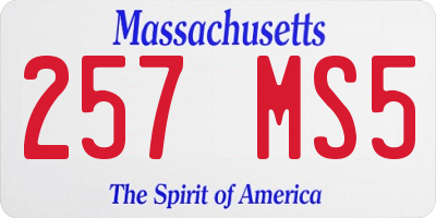 MA license plate 257MS5