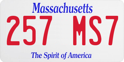 MA license plate 257MS7