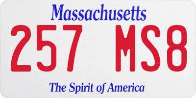 MA license plate 257MS8