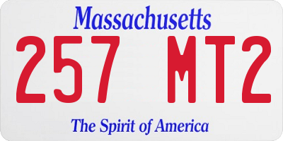 MA license plate 257MT2