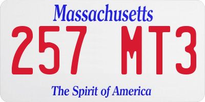 MA license plate 257MT3