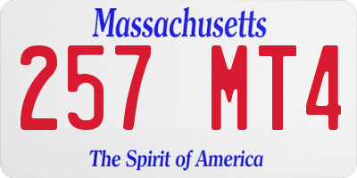 MA license plate 257MT4