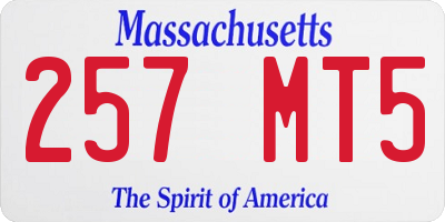 MA license plate 257MT5