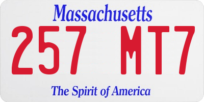 MA license plate 257MT7