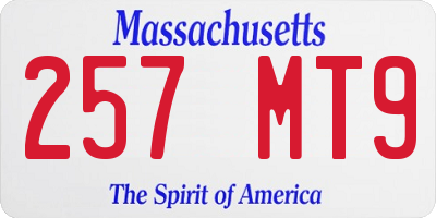 MA license plate 257MT9
