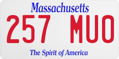 MA license plate 257MU0