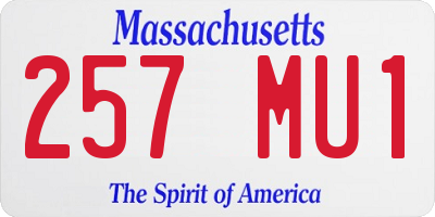 MA license plate 257MU1