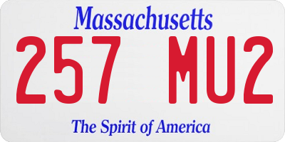 MA license plate 257MU2