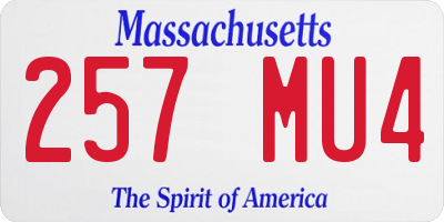 MA license plate 257MU4