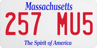 MA license plate 257MU5