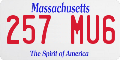 MA license plate 257MU6
