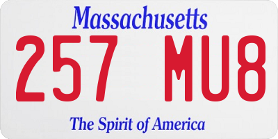 MA license plate 257MU8