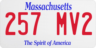 MA license plate 257MV2
