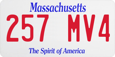 MA license plate 257MV4
