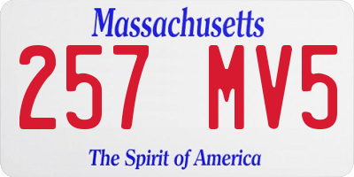 MA license plate 257MV5