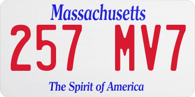 MA license plate 257MV7