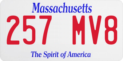 MA license plate 257MV8