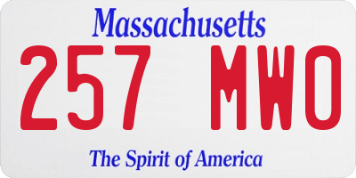 MA license plate 257MW0