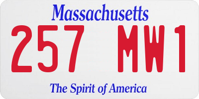 MA license plate 257MW1