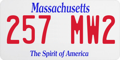 MA license plate 257MW2