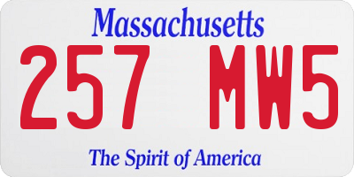 MA license plate 257MW5