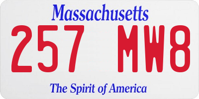 MA license plate 257MW8