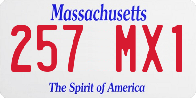 MA license plate 257MX1
