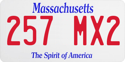 MA license plate 257MX2
