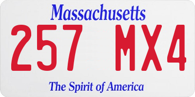 MA license plate 257MX4