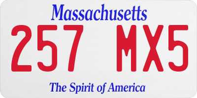 MA license plate 257MX5