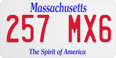 MA license plate 257MX6