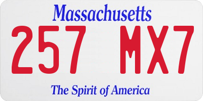 MA license plate 257MX7