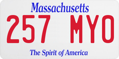 MA license plate 257MY0
