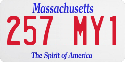 MA license plate 257MY1