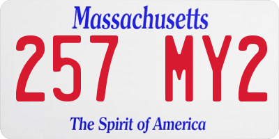 MA license plate 257MY2