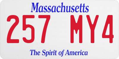 MA license plate 257MY4