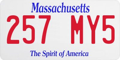 MA license plate 257MY5