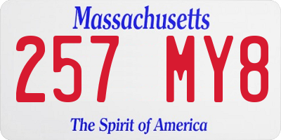 MA license plate 257MY8