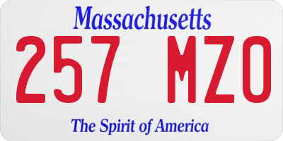 MA license plate 257MZ0