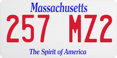MA license plate 257MZ2