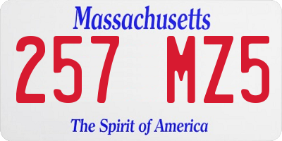 MA license plate 257MZ5