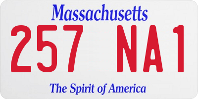 MA license plate 257NA1