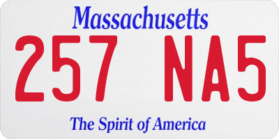 MA license plate 257NA5
